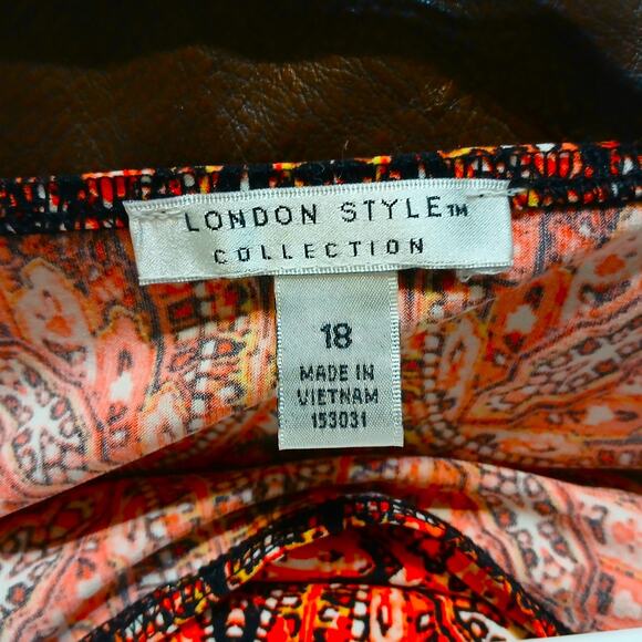 London Style Collection Sz 18 Women’s 3/4 Sleeve Multicolor Midi Dress - Picture 4 of 8